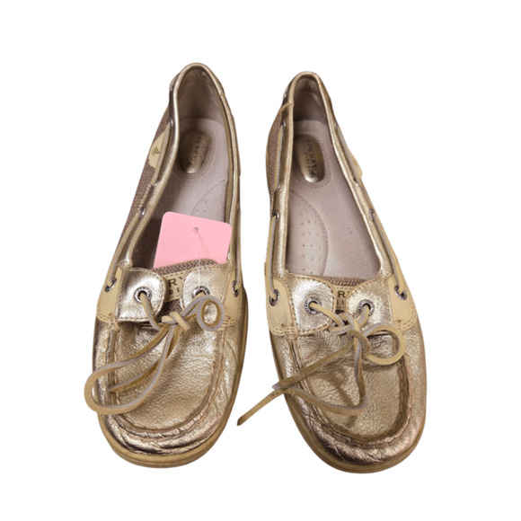 Excellent 9.5 Gold Sperry Shoes - Picture 1 of 2